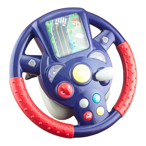 Ghjkldha Kids Steering Wheel Toy, Simulated Driving Wheel, Pretend Driving Seat Toys, Car Backseat Steering Wheel Toy, Funny Simulated Driving Controller with Music and Light von Ghjkldha