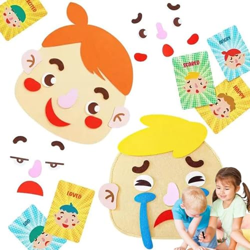 Ghjkldha Learning Toys, Making Faces Kit, Interactive Markers Set, Multiplayer Felt Emoticon Game, Emotional Expression Ideal for Park, Outdoors, Home and School (Felt) von Ghjkldha