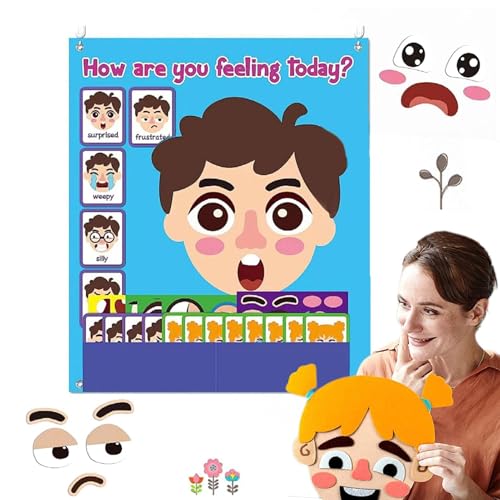 Ghjkldha Learning Toys, Making Faces Kit, Interactive Markers Set, Multiplayer Felt Emoticon Game, Emotional Expression Ideal for Park, Outdoors, Home and School (Felt) von Ghjkldha