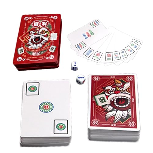 Ghjkldha Mahjong Cards, Mahjong Game, Mahjong Game Set, Playing Mahjong Large Print Card, Board Game Mahjong Cards, Mahjong Card Game with Frosted Texture for Family Activities, Friends Gatherings von Ghjkldha