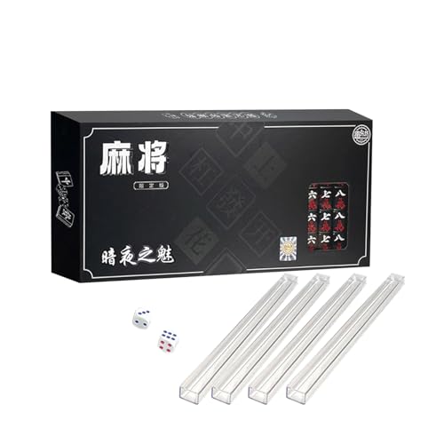 Ghjkldha Mahjong-Familienbrettspiel | Tragbares Mahjong im chinesischen Stil | -Mahjong-Set, Kachelspiel im chinesischen Stil, kleines Brettspiel für Erwachsene, Outdoor-Aktivitäten, Reisen von Ghjkldha