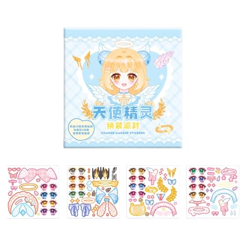 Ghjkldha Make-up-Show-Stickerbuch, schöne Prinzessinnen-Stickerspielzeuge | Prinzessin Make-up-Spielzeugkollektion,Lustiges und farbenfrohes Bastelspielzeug mit Aufklebern für Mädchen, Jungen, Kinder von Ghjkldha