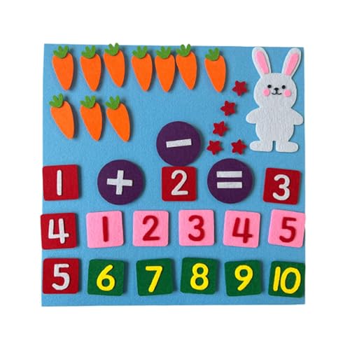 Ghjkldha Math Felt Board, Addition Subtraction Counting Game, 1.81x11.81inch Size, Educational Numeracy Board, Boost Family Bonding, Number Learning Toys for Kids Aged 3 to 6 von Ghjkldha