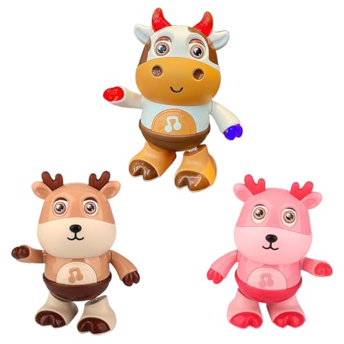 Ghjkldha Musical Animal Toy, Dancing Deer Kids Toy, Dancing Deer Cow Musical Toy, Interactive Toddler Toy with Music and LED Lights, Dancing Cow/Deer for 1-3, Fun Musical Animal Toy for Playtime von Ghjkldha