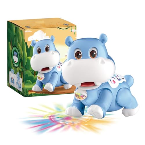 Ghjkldha Musical Hippo Baby Toys, Light Up Walking Moving Sensory Game, Interactive Dancing Toy, Fun Sound and Motion, (1 Pack), for Home, Travel, and Early Childhood Development von Ghjkldha