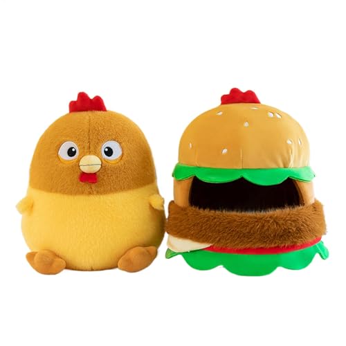 Ghjkldha Plush Hamburger Chicken, Burger Chicken Doll, Cartoon Pillow, Soft Huggable Cushion, Cozy Sofa Bed Ornament, (Multiple, Perfect Bedroom, Study Room, Gift for Daughter von Ghjkldha