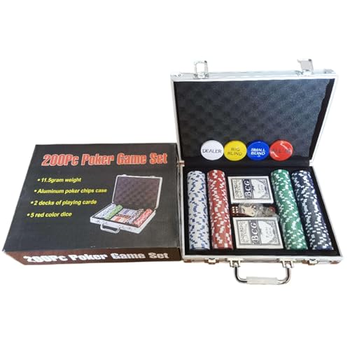 Ghjkldha Poker Chips Set Aluminum Case Poker Chips Card Games | Poker Chips and Counting Counters Set | Poker Set with Aluminum Carrying Case Deluxe Chips Game Nights for Home Games von Ghjkldha