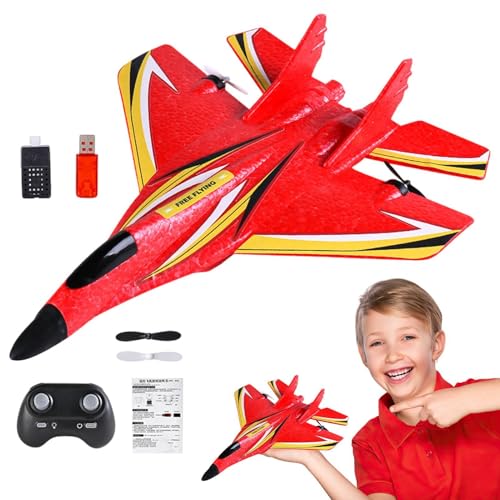 Ghjkldha Remote Control Plane, LED Light RC Plane Kit, Waterproof 2 4GHz RC Flying Toy with Double Engine Motor, Outdoor Aircraft Toy for Kids and Beginners, Ideal for Early Learning and Play von Ghjkldha