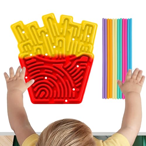 Ghjkldha Sensory Activity Board | Educational Sensory Board | Silicone Sensory Toy | French Fry Shaped Board and Multi-Texture Sensory Board Perfect for Adults Kids and Family von Ghjkldha