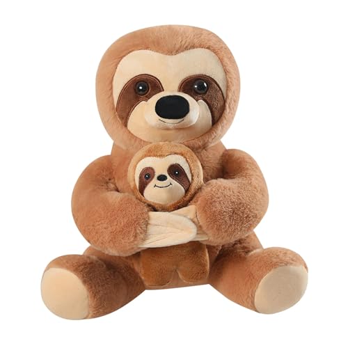 Ghjkldha Soft Sloth Plush Toy for Kids | Realistic Stuffed Animal Doll Set | Mother and Child Sloth for Cuddly Companionship | Perfect for Gifting and Decor | Ideal for Teens and Young Animal Lovers von Ghjkldha