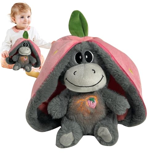 Ghjkldha Sound Plush Donkey with Breathing Feature | Light-Up Sleeping Animal Toy | Interactive Companion for Kids | Great for Encouraging Calmness and Sleep for Young Children and Kids von Ghjkldha