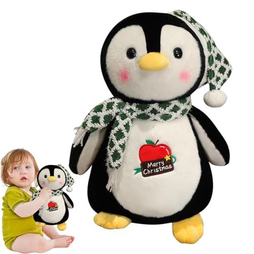 Ghjkldha Stuffed Penguin Plush, Comfortable Penguin Plushie, Cute Stuffed Penguin Plush with Scarf, Comfortable Plush Toy for Children, Soft Penguin Doll with Hat for Fun and Snuggly Companionship von Ghjkldha