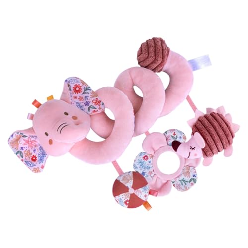 Ghjkldha Stuffed Spiral Stroller Activity Toy, Soft Animal Toy with Rattle and Squeaker, Stretchable Toy for Pram, Crib, and Stroller Bar, Interactive Toy for Baby's Entertainment and Development von Ghjkldha