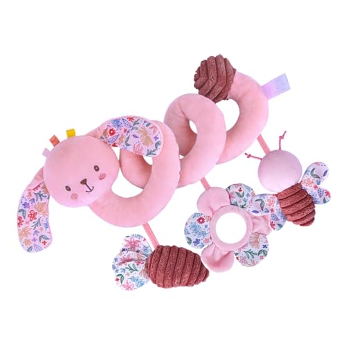 Ghjkldha Stuffed Spiral Stroller Activity Toy, Soft Animal Toy with Rattle and Squeaker, Stretchable Toy for Pram, Crib, and Stroller Bar, Interactive Toy for Baby's Entertainment and Development von Ghjkldha