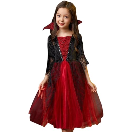 Ghjkldha Vampirkleid Für Mädchen,Halloween Vampir Outfit | Verkleidung Für Familienfeier Fest Fasching Karneval Kostümparty Bühnenauftritt Ghjkldha Vampirkleid Für Mädchen,Halloween Vampir Outfit | Verkleidung Für Familienfeier Fest Fasching Karneval Kostümparty Bühnenauftritt von Ghjkldha