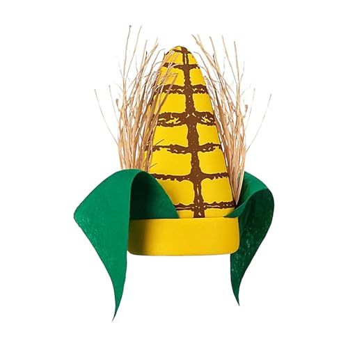 Ghjkldha Whimsical Green Corn Cob Hat | Novelty Corn Hat | Vibrant Green Leaves and Brown Husk Style | Great for Cosplay and Festivals | Humorous Food Apparel for Adults | 11 Inches Tall von Ghjkldha