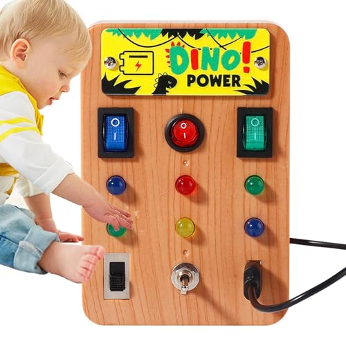 Ghjkldha Wooden Sensory Board | Educational Interactive Fine Motor Toys | Light Up Fine Motor Skills Toys | Ideal Travel Toys for Boys and Girls Ages 3-6, Engaging Learning Activity Board von Ghjkldha