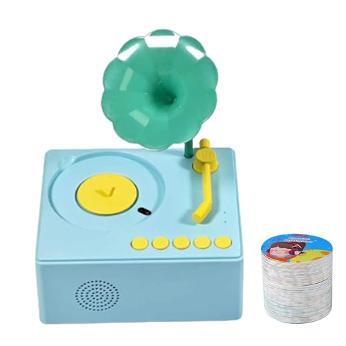 Gramophone Sound Toy, Early Education Phonograph Musical Toy with 96 Cards, Music Playing Gramophone for Early Childhood, Phonograph Toy Kids Ages 3-6,Early Education Phonograph Musical Toy von Ghjkldha