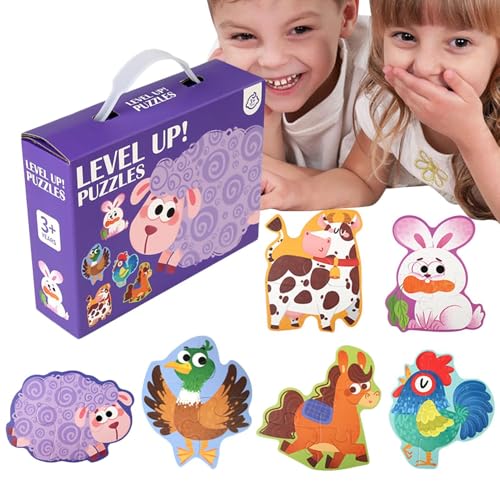 Interaktive Bauernhoftier-Puzzles, Lernspielzeug zur Gehirnentwicklung für Kinder, perfekte Lernaktivität für Vorschulkinder im Alter von 3–6 Jahren, fesselndes und unterhaltsames Puzzlespiel für Kind von Ghjkldha