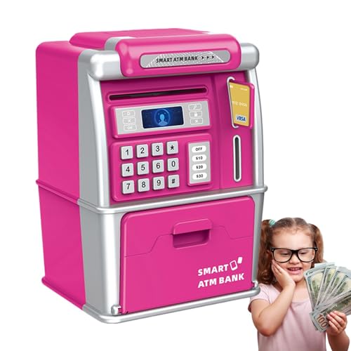 Kids Bank ATM Machine, Coin Recognition Toy, Small Banking Playset, Password Protected, Auto Grab Bill Slot for Boys, Girls, Coin Savings, Money Play Activity von Ghjkldha