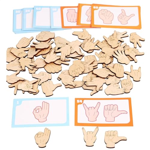 Kids Wooden Matching Puzzles, Gesture Shape Matching Toys, Wooden Shape Matching Puzzles for Kids, Gesture Shape Matching Toys, Fine Motor Skills Development Toy, Fun Learning Puzzle for Children von Ghjkldha