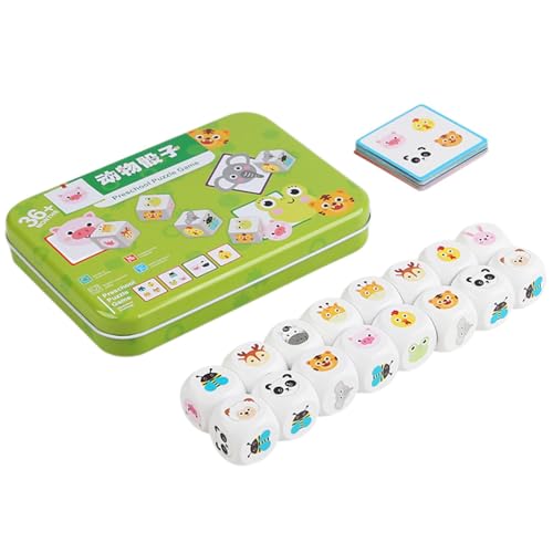 Matching Board Game, Memorys Games for 3 Year Olds, Wooden Animal Dice Game, Cartoon Matching Toys, Educational Matching Game, Kids Dice Game, Animal Matching Game for Families, Picnics, Travel von Ghjkldha