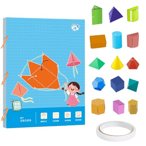 Mathematik Geometrie Buch | 3D Geometrie Lernspielzeug Mit 9/12/15 Körpern,Pädagogisches Spielzeug Räumliches Denken Für Kinder Klassenraum Anfänger Reise & Gruppenlernen Homeschool Mathematik Geometrie Buch | 3D Geometrie Lernspielzeug Mit 9/12/15 Körpern,Pädagogisches Spielzeug Räumliches Denken Für Kinder Klassenraum Anfänger Reise & Gruppenlernen Homeschool von Ghjkldha