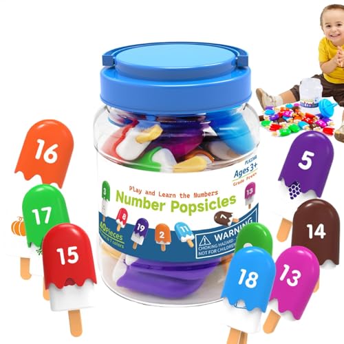 Number Matching Game, Cute Ice Cream Recognition Toys, Ice Cream Matching Game, Educational Number and Letter Recognition Toys, Preschool Popsicle Learning Activity, Kindergarten Manipulatives von Ghjkldha