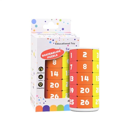 Rotate and Slide Puzzle, 5 Layers Number Slide Puzzles for Kids, Educational Cognitive Cubes, 3D Number Puzzle for Boys and Girls Ages 3-8, Fun Learning Toy for Problem-Solving Skills von Ghjkldha