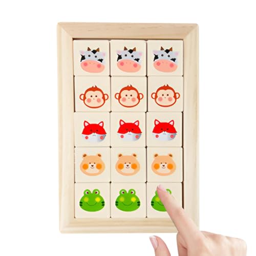 Slide Puzzles for Kids, Educational Wooden Animal Matching Games, Ideal Logic and Brain Teaser Toys for Preschool Learning, Great for Developing Cognitive Skills and Coordination von Ghjkldha