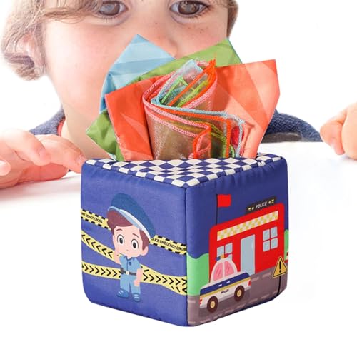 -Taschentuchbox, sensorische Spielzeug-Taschentuchbox - Weiches Taschentuchbox-Spielzeug für Kleinkinder - Lernspielzeug für Kinder für , Mädchen, Kinder, Kleinkinder für Zuhause, Reisen, Camping von Ghjkldha