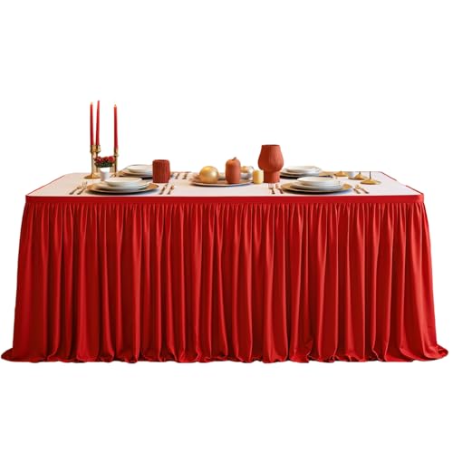 Tischrock, rechteckig, plissiert, Weihnachtsdekorationen für drinnen und draußen, Babyparty, Event, Geburtstag, Hochzeit, Geschlechtsoffenbarung, Party Tischrock, rechteckig, plissiert, Weihnachtsdekorationen für drinnen und draußen, Babyparty, Event, Geburtstag, Hochzeit, Geschlechtsoffenbarung, Party von Ghjkldha