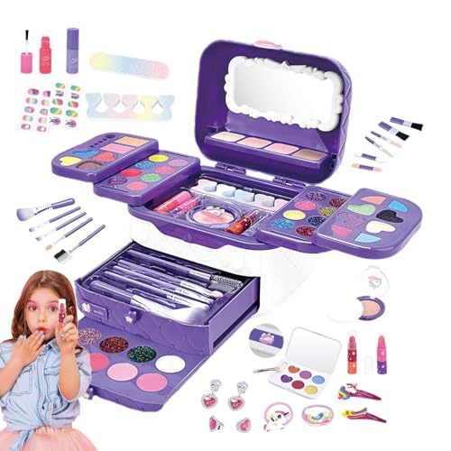 Toddler Makeup Kit, Kids Makeup Kit, Washable Makeup Set, Little Girls Makeup, Kids Makeup Set with Mirrors for Girls Aged 3-12 with Play Toys and Cosmetic Kits 16.2x14x17.5cm/6.38x5.51x6.89 von Ghjkldha