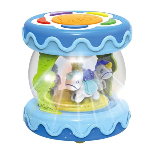 Toddler Sensory Activity Toy, Interactive Baby Toy, Rotating Crawling Drum, Light Up Carousel Toys, Musical Learning Drum, Crawling Toy 3.94x3.94x4.33 inches for 12 Months von Ghjkldha