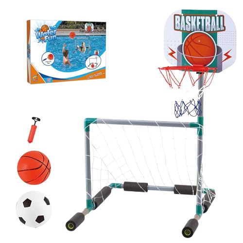 Water Basket Ball Court, Basketball Pool Toys, Water Football, Kids Water Pool Hoop, Adjustable Pool Basketball Football Hoops, Toddler Basketball Football Water Pool Hoop for Kids and Children von Ghjkldha