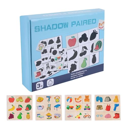 Wooden Shape Sorting Puzzle, Animal Fruit Shadow Matching, Educational Learning Toy Kids, Preschool Shadow Games, Interactive Sorting and Identical Fun, Great for Boys, Girls von Ghjkldha