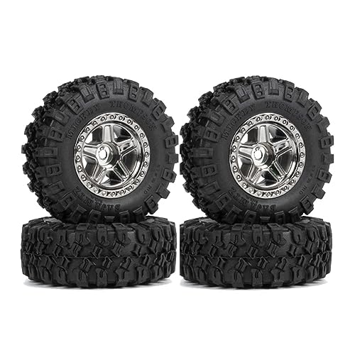 Ghnbajzls 1,0-Beadlock-Felgen-Reifen-Set für 1/24 RC Crawler Axial SCX24 Deadbolt Ersatzteil-Kit, von Ghnbajzls