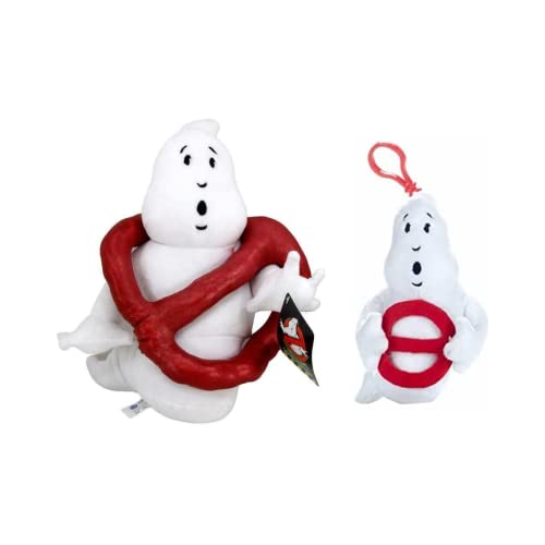 Ghostbusters Super weicher Plüsch, 27,9 cm Plüsch und 12,7 cm Plüschtaschen-Clip, Spielzeug, 2 Stück – Kein Geist von Ghostbusters