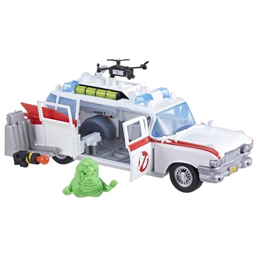 Ghostbusters Track & Trap Ecto-1 Spielzeugfahrzeug mit Schreck Features Ecto-Stretch Tech Slimer Zubehör, Kompatibel mit 5-Zoll-Spielzeug, 4+ von Ghostbusters