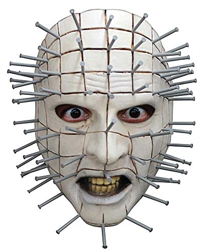 Ghoulish Productions - Hellraiser V: Pinhead Gesichtsmaske, Hellraiser Serie, strapazierfähige Latexmaske, handbemalt, Halloween, Karnevalsumzug, Kostümparty, Einheitsgröße von Ghoulish Productions