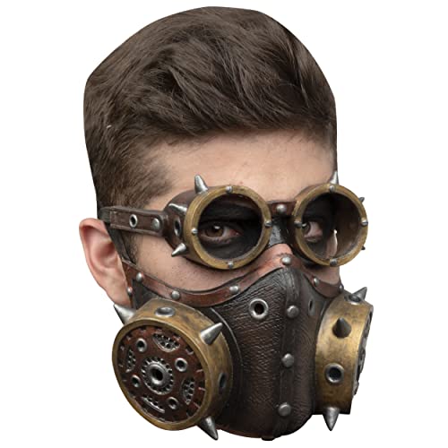 Ghoulish Productions - Maske mit Maulkorb und Steampunk-Brille, Linie Gas Mask & Steampunk, strapazierfähige Latexmaske, handbemalt, Halloween, Karnevalsumzug, Kostümparty, Erwachsenengröße. von Ghoulish Productions