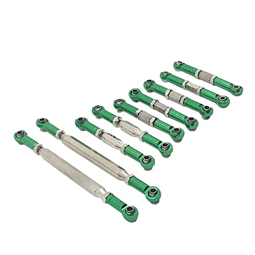 Ghulumn 1/12 9 StüCke RC Teile Einstellbare Metall Lenk GestäNge Stangen Sets für 12428 FY 01 02 03 GrüN von Ghulumn