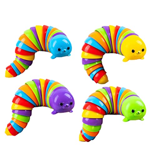 1 Stück 3D-gedruckte Gelenkschnecke, Regenbogen-Raupenspielzeug, Regenbogen-Fidget-Schnecken-Stim-Spielzeug, Flexibles Spielzeug für den Schreibtisch, Sensorisches Spielzeug für von Ghzste