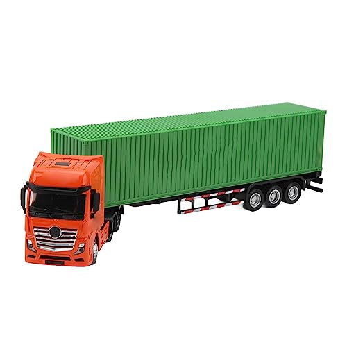 1:50 Container -LKW, Stimulation Abnehmbarer Langstrecken -Traktoranhänger mit Gummireifen, Legierung und ABS -Material für 8 Jahre und Mehr, Spielzeug und Dekoration (Grün) von Ghzste