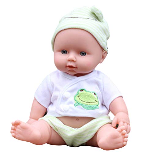 11,8 Zoll Kleine Realistische Babypuppe Weiche Ganzkörperpuppe 30 cm Puppenbabypuppe Spielzeug Weiche Lebensechte Babyspielzeug für Kinder jungens Mädchen (Grün #04) von Ghzste