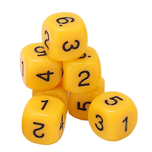 20pcs Game Number Dice, Runde Eckdesign -Lehrwerkzeuge, Geeignet für Brettspiele, Plastik -Set (Gelb #12) von Ghzste