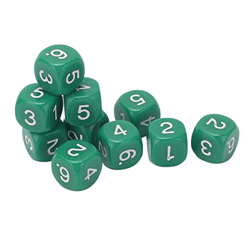 20pcs Game Number Dice, Runde Eckdesign -Lehrwerkzeuge, Geeignet für Brettspiele, Plastik -Set (Grün) von Ghzste