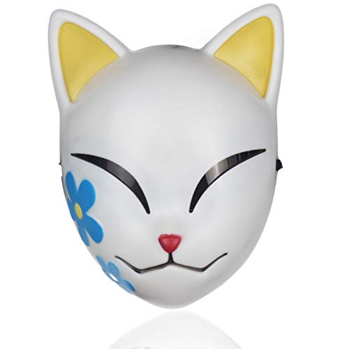 Demon Katze Maske, Japanische Anime Cosplay Masken Halloween Maske Karneval Ostern Maske Halloween Party, Requisiten Dekorationen von Ghzste