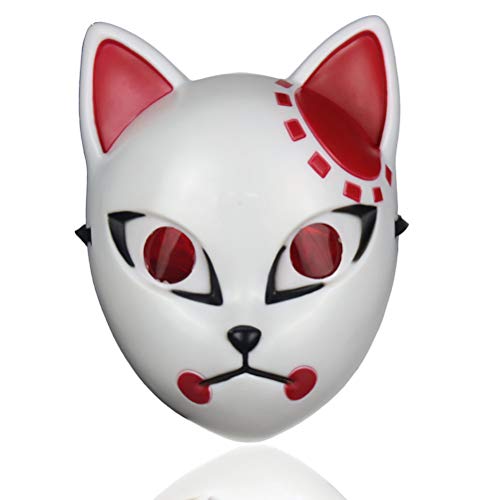 Ghzste Demon Cat Maske, Japanische Anime Cosplay Masken Halloween Maske Karneval Ostern Maske Halloween Party Requisiten Dekorationen von Ghzste