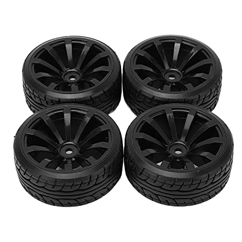 Ghzste 4PCS 1/10 Drift Autoreifen Hartreifen TT02 On Road Drifting Car RC Gummireifen und Räder Set Schwarz von Ghzste